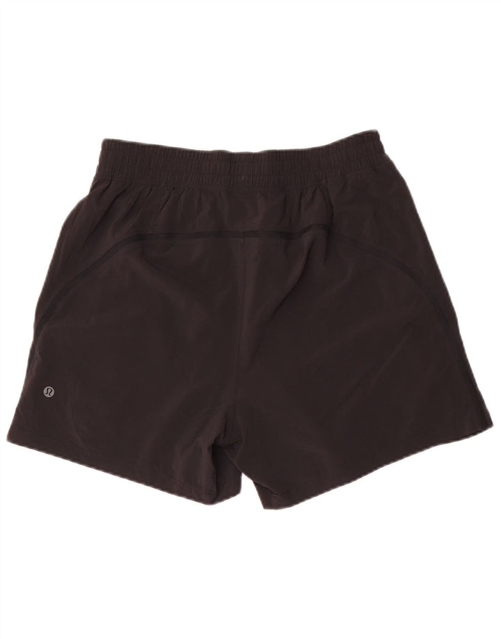 Shorts esportivos femininos Lululemon UK 10 poliéster preto pequeno
