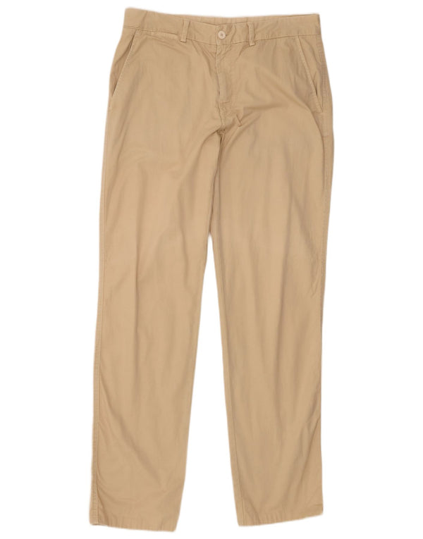 Calça chino masculina Avirex reta W34 L33 algodão bege