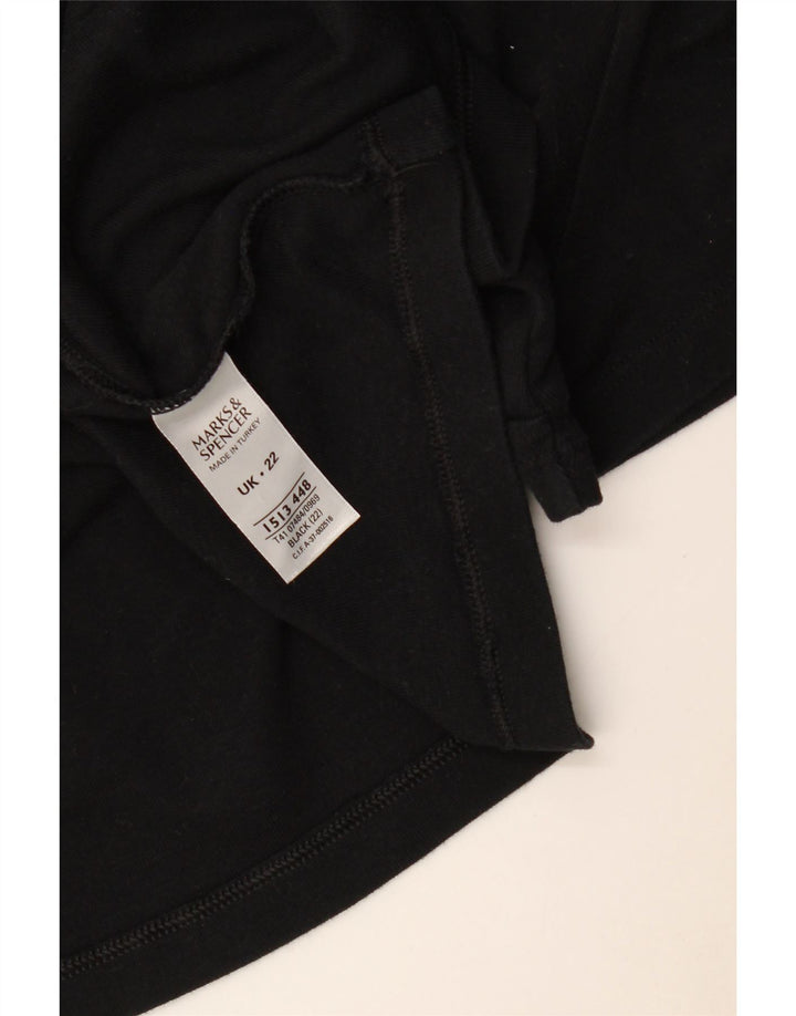 Blusa feminina Marks & Spencer UK 22 3XL algodão preto