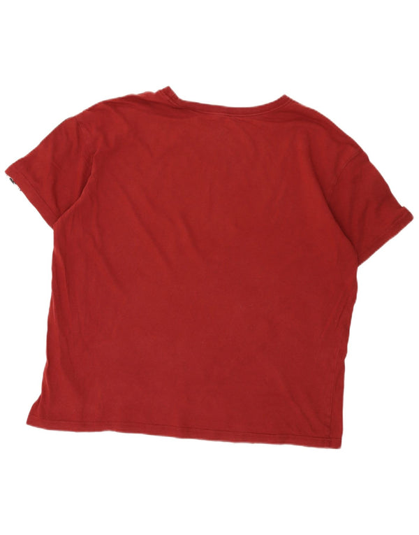 Camiseta gráfica masculina Nike grande grande algodão colorblock cor de vinho