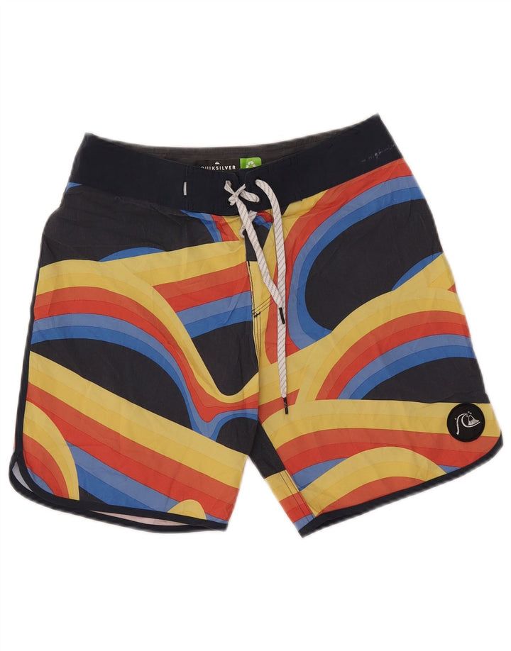 Shorts de natação masculino Quiksilver pequeno poliéster listrado multicolorido