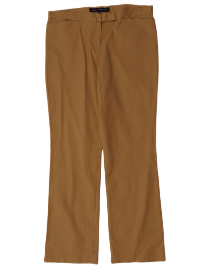 Calça casual feminina French Connection UK 12 médio W32 L30 bege