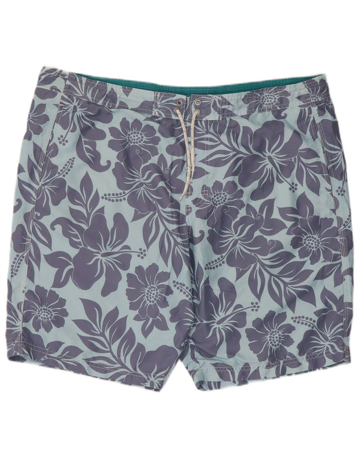 Shorts de natação masculino Marks & Spencer XL azul floral poliéster