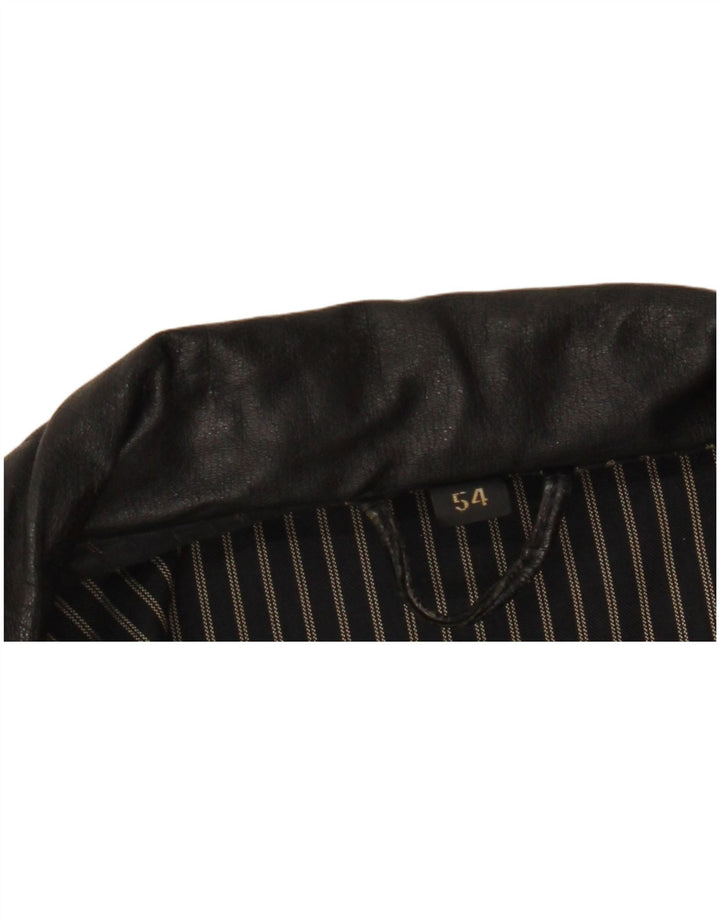 Jaqueta de couro masculina C&A EU 54 2XL couro preto