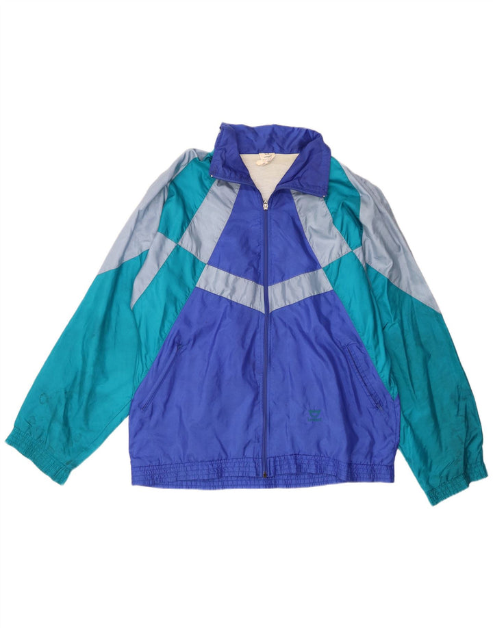 Jaqueta de treino masculina Leopard UK 42/44 grande azul Colourblock Nylon