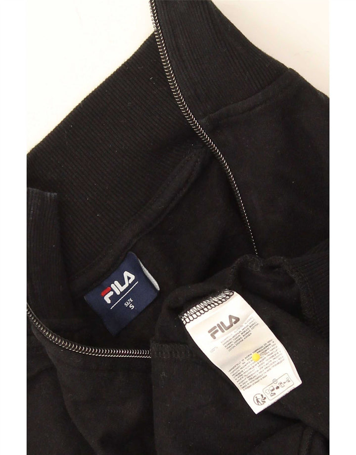 Fila Womens Oversized Tracksuit Top Jacket UK 10 Pequeno Algodão Preto