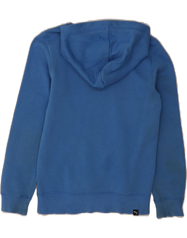 PUMA Boys Graphic Hoodie Jumper 9-10 Years Blue Cotton Vintage Puma and Second-Hand Puma from Messina Hembry 