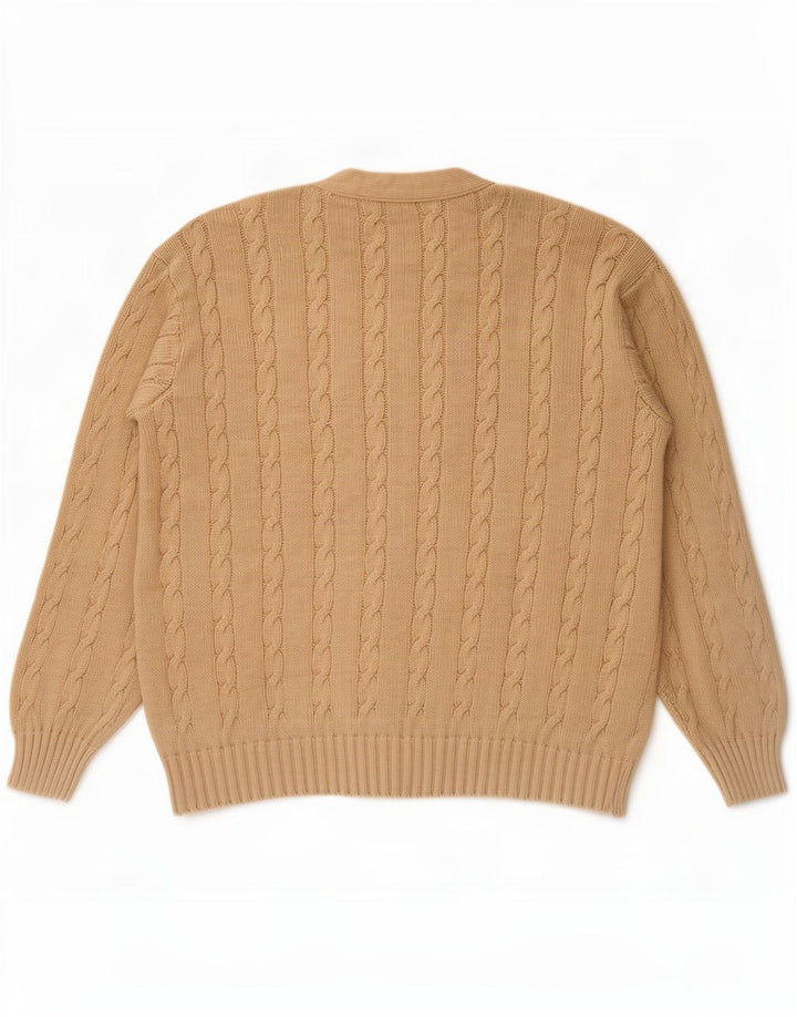 Suéter cardigã masculino Benetton IT 48 algodão bege médio