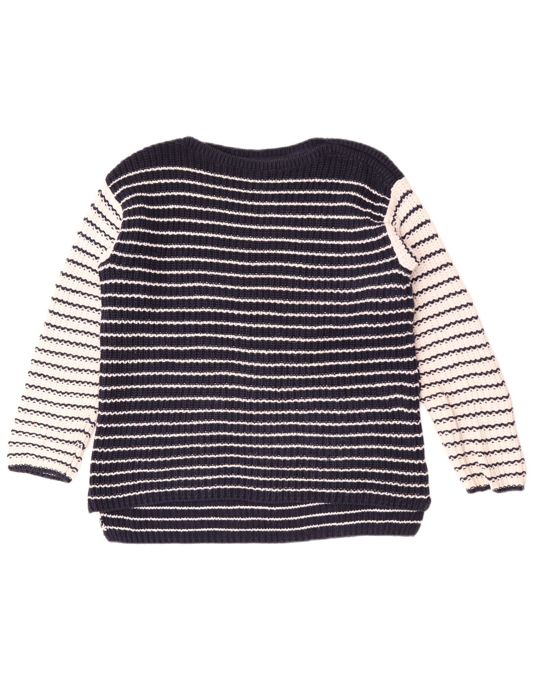 Suéter feminino Marks & Spencer com gola canoa Reino Unido 14 médio azul marinho