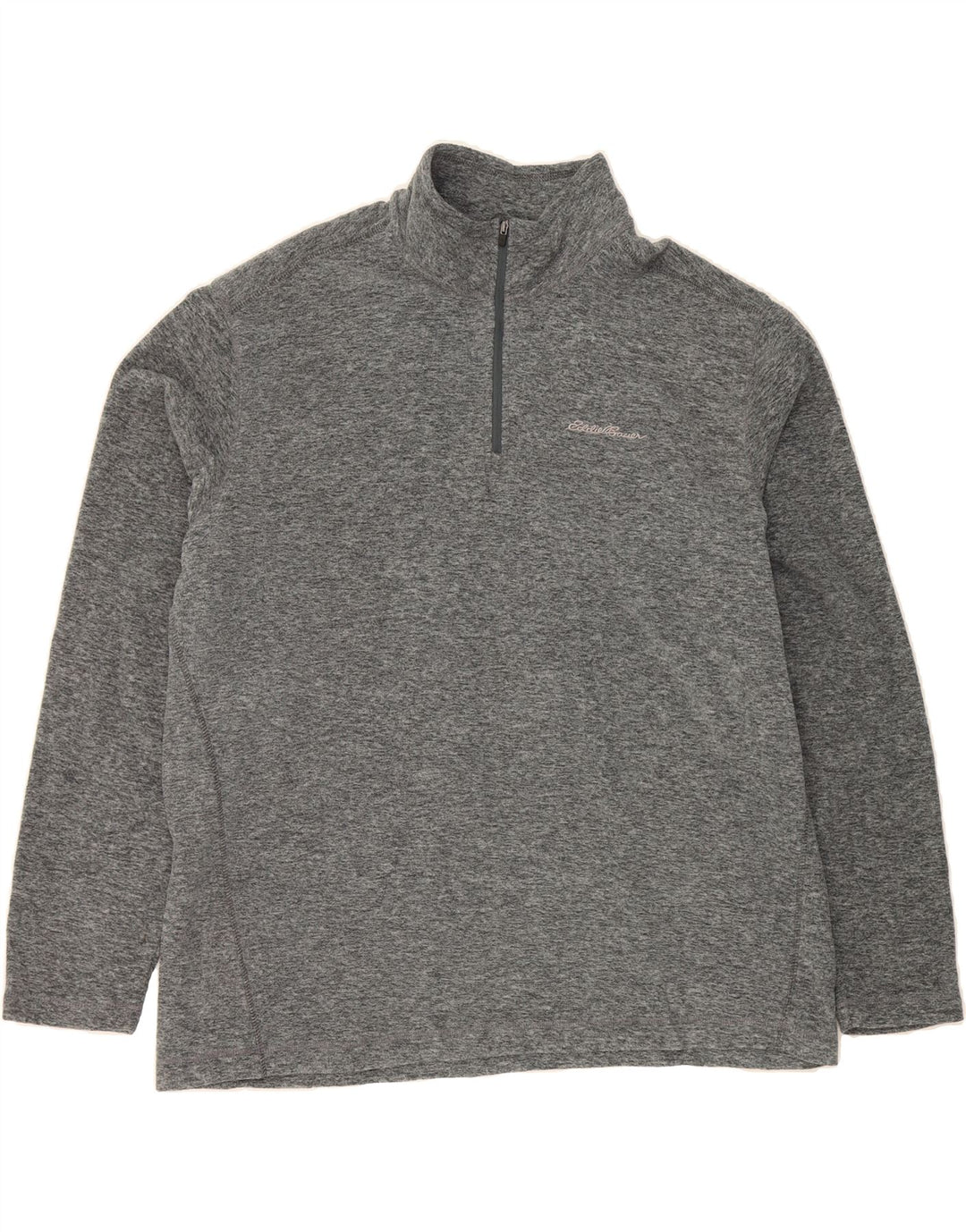 EDDIE BAUER Mens Zip Neck Fleece Jumper XL Grey Polyester Vintage Eddie Bauer and Second-Hand Eddie Bauer from Messina Hembry 