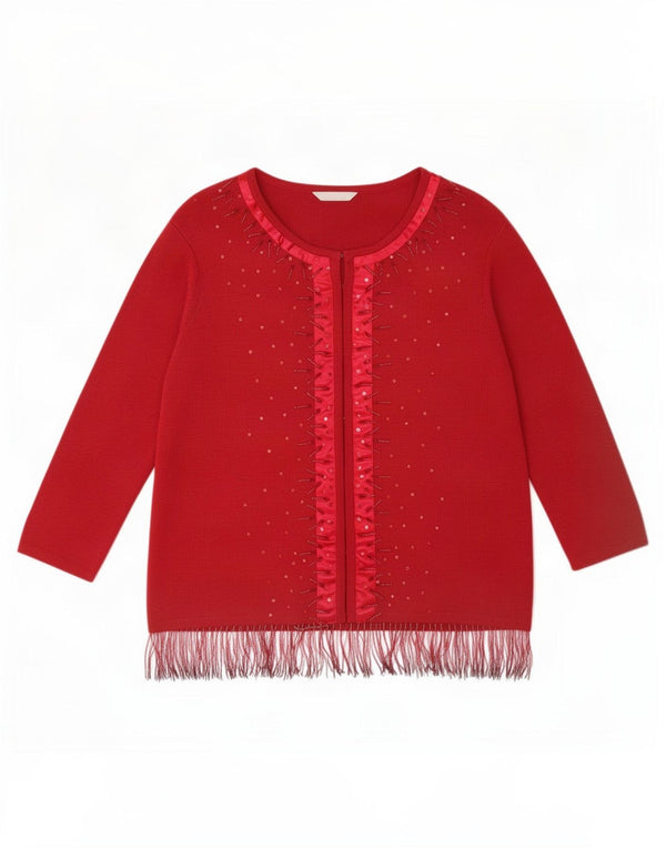 Suéter Marks & Spencer feminino St. Michael Cardigan Reino Unido 16 grande Borgonha