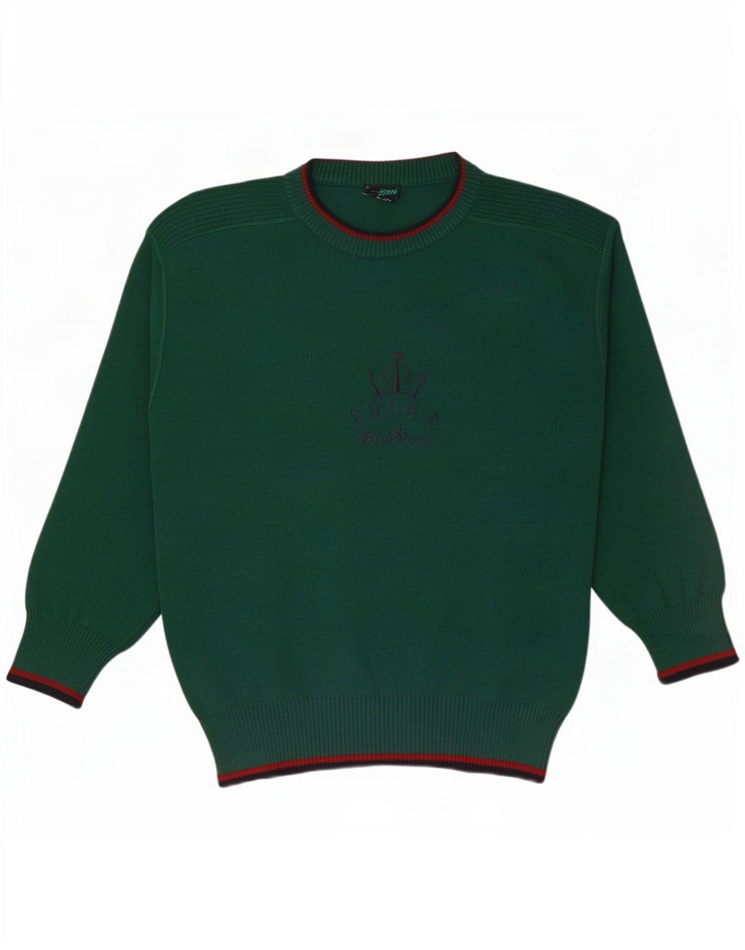Suéter vintage masculino com gola redonda e gola redonda grande verde
