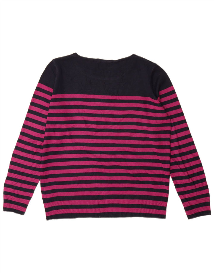 Suéter feminino MARKS & SPENCER com gola canoa Reino Unido 14 médio roxo