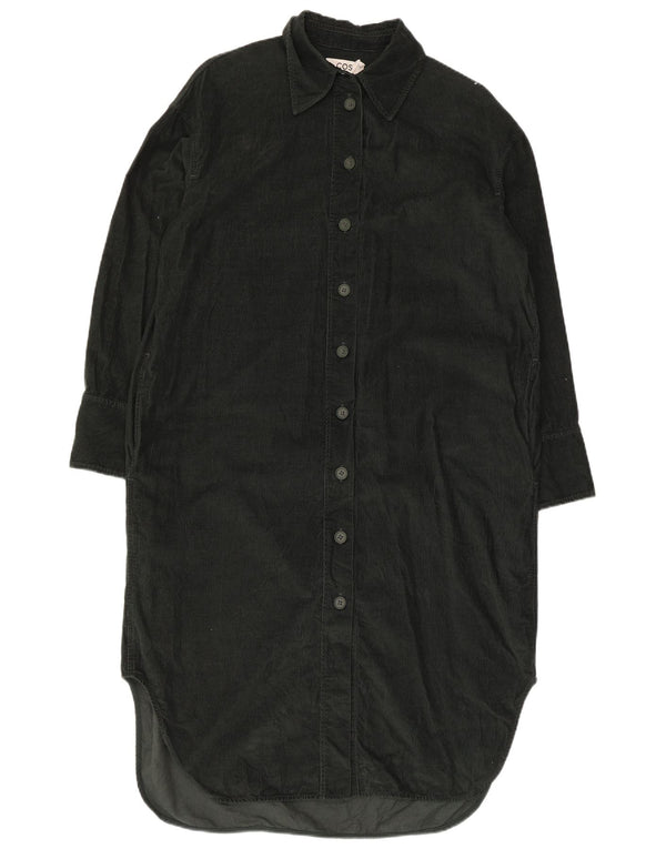 Cos vestido feminino de veludo cotelê oversized UE 34 XS algodão verde