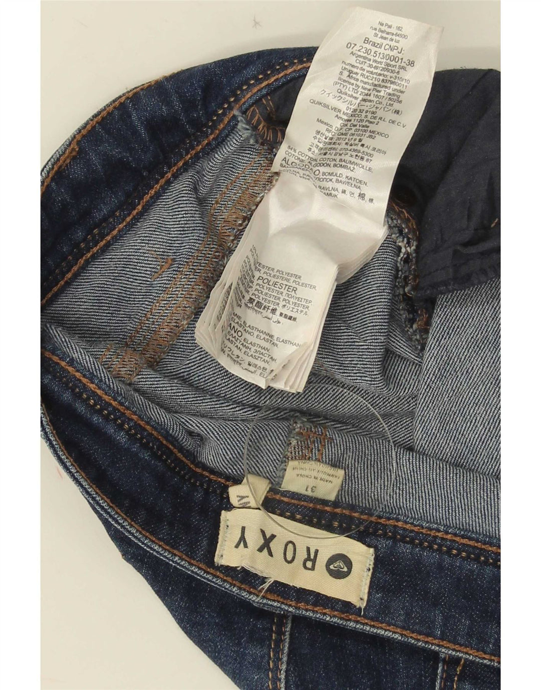 Roxy Jeans Slim Feminino W31 L28 Azul Marinho Algodão