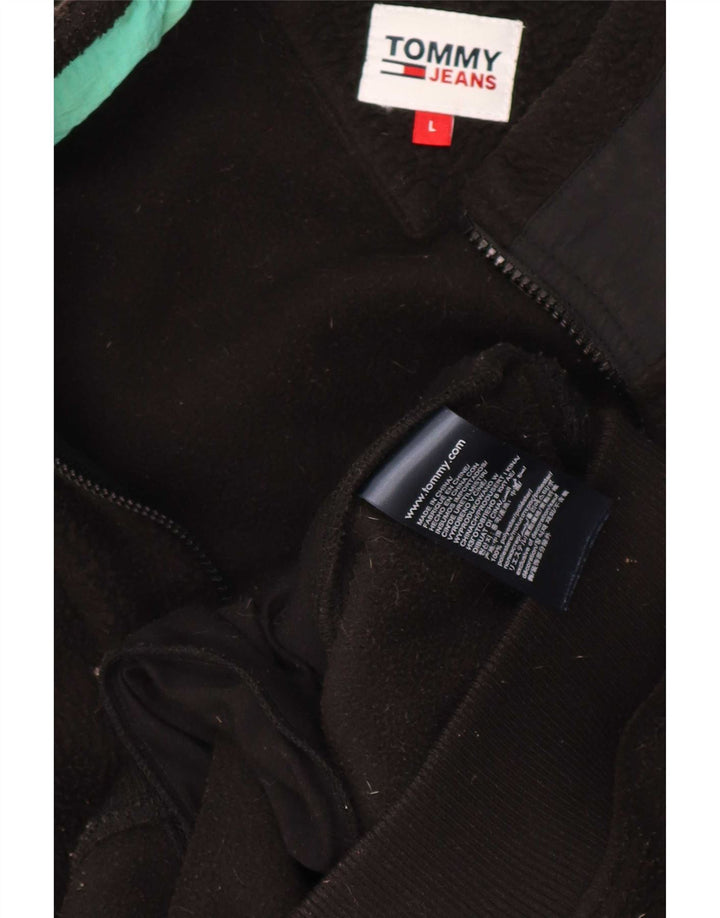 Tommy Hilfiger Mens Graphic Fleece Jacket UK 40 Grande Poliéster Preto