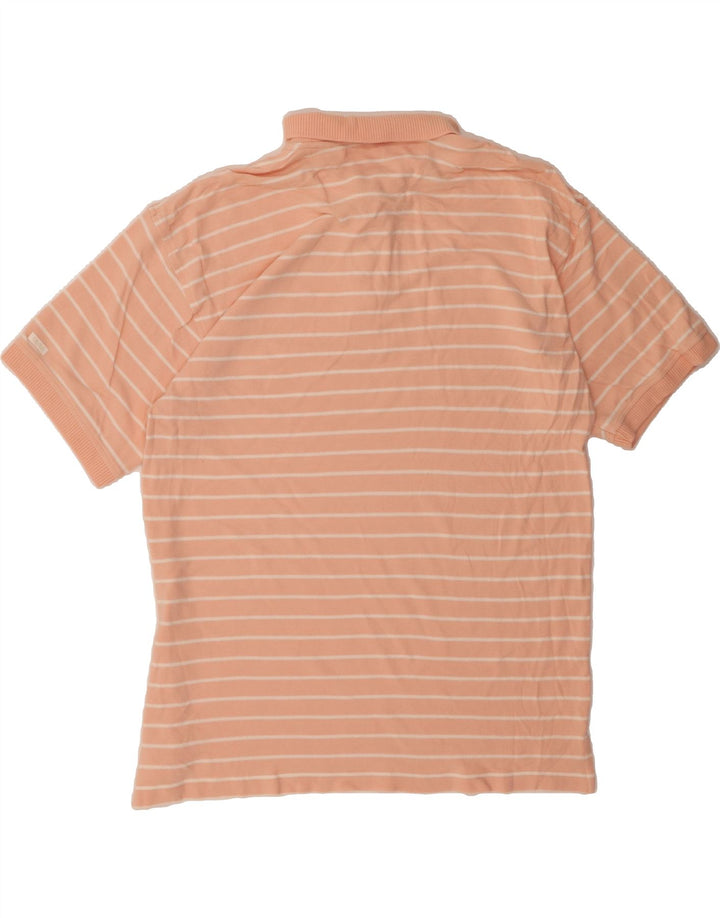 IZOD Mens Polo Shirt XL Pink Pinstripe Cotton Vintage Izod and Second-Hand Izod from Messina Hembry 