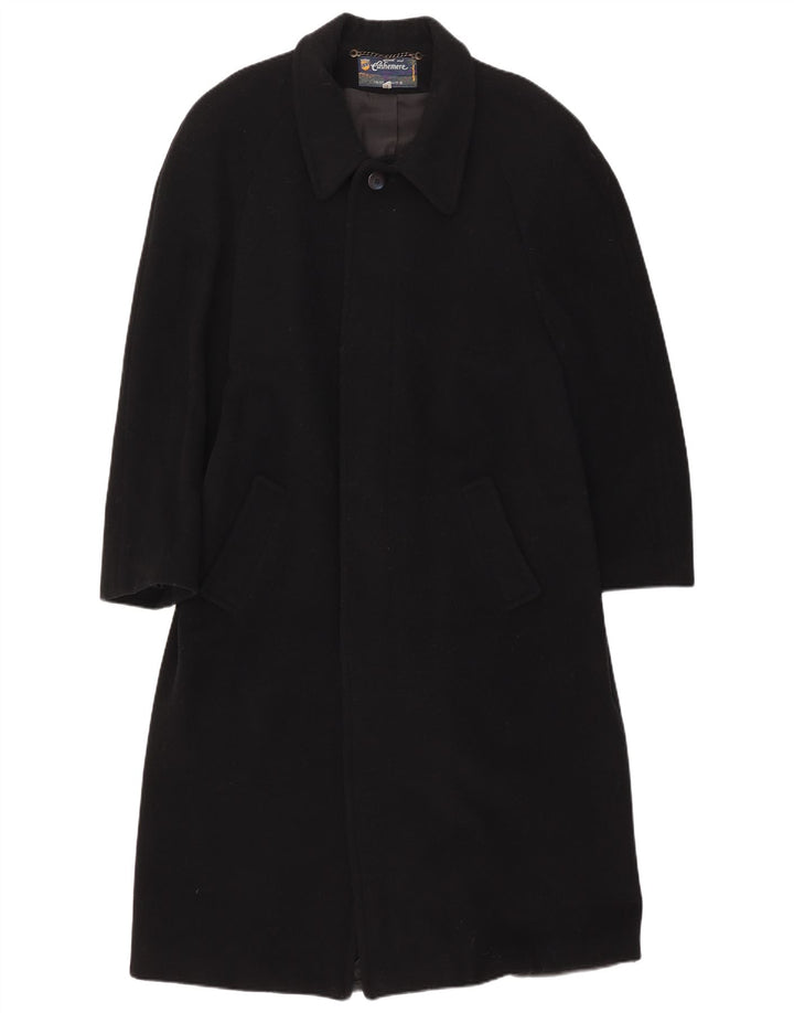 Sobretudo masculino vintage UK 36 pequeno lã preta