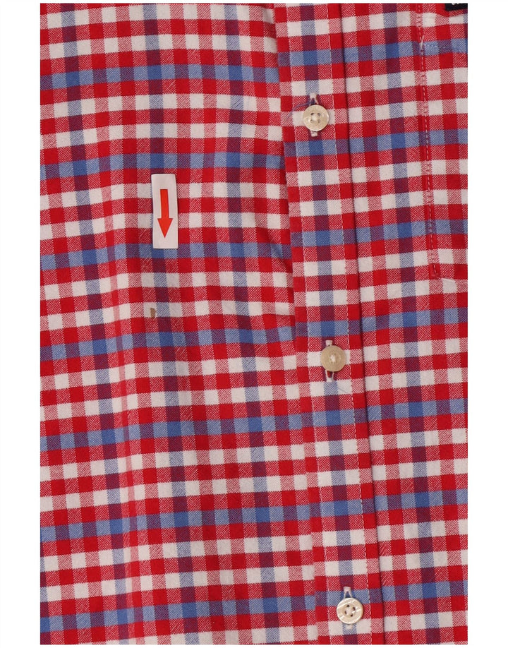 Camisa masculina Superdry de manga curta 2XL algodão vermelho guingão