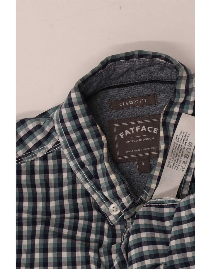 Fat Face Mens Classic Fit Camisa Pequena Algodão Multicolorido Gingham
