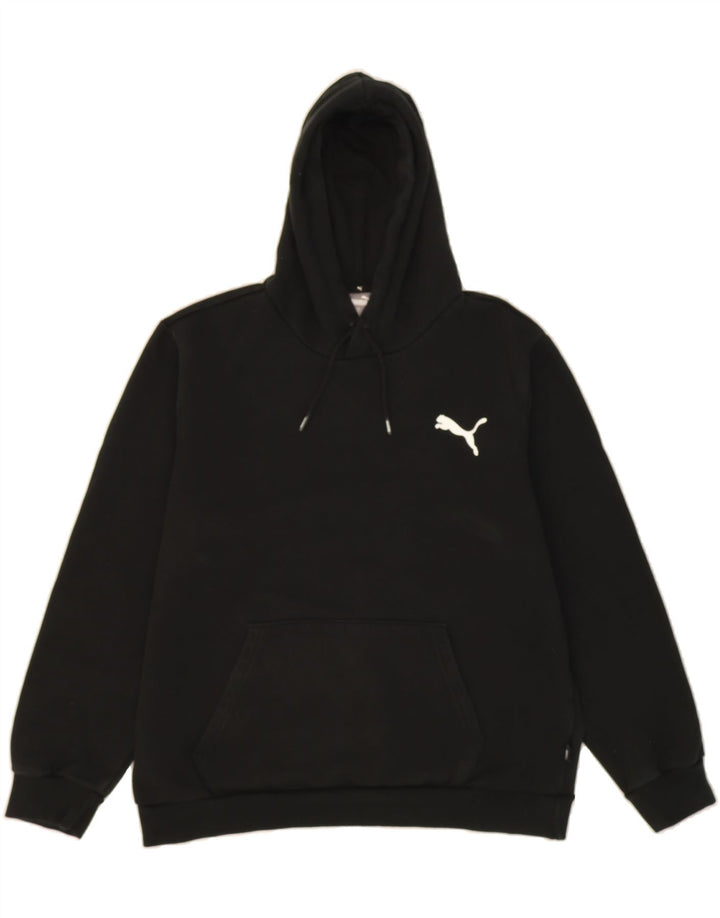 PUMA Womens Oversized Hoodie Jumper UK 16 Large Black Cotton Vintage Puma and Second-Hand Puma from Messina Hembry 
