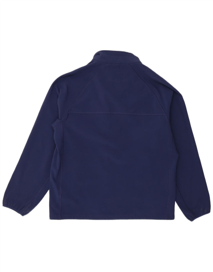 Lands End Mens Treino Top Jacket Grande Poliéster Azul Marinho