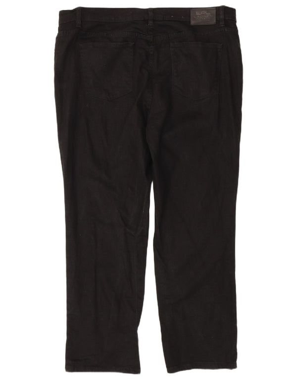 Jeans retos femininos Ralph Lauren EUA 18 2XL W40 L29 algodão preto
