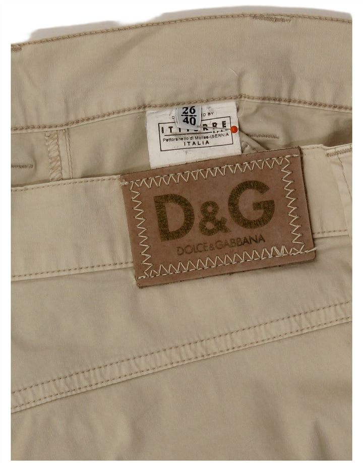 Calça capri feminina Dolce & Gabbana IT 40 pequena W26 L20 bege