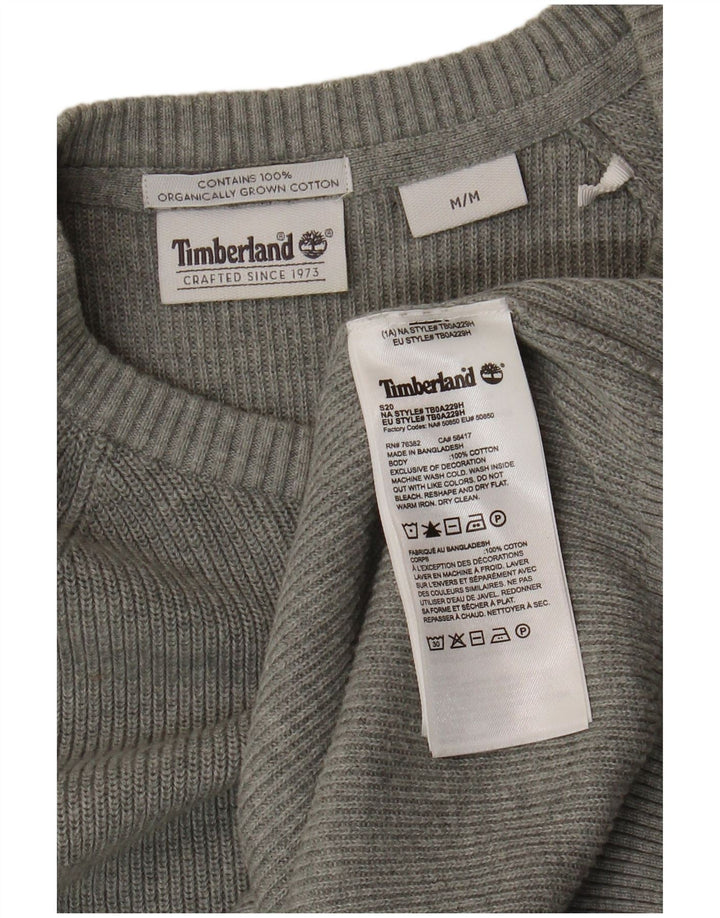 Suéter masculino Timberland com gola redonda e algodão cinza médio