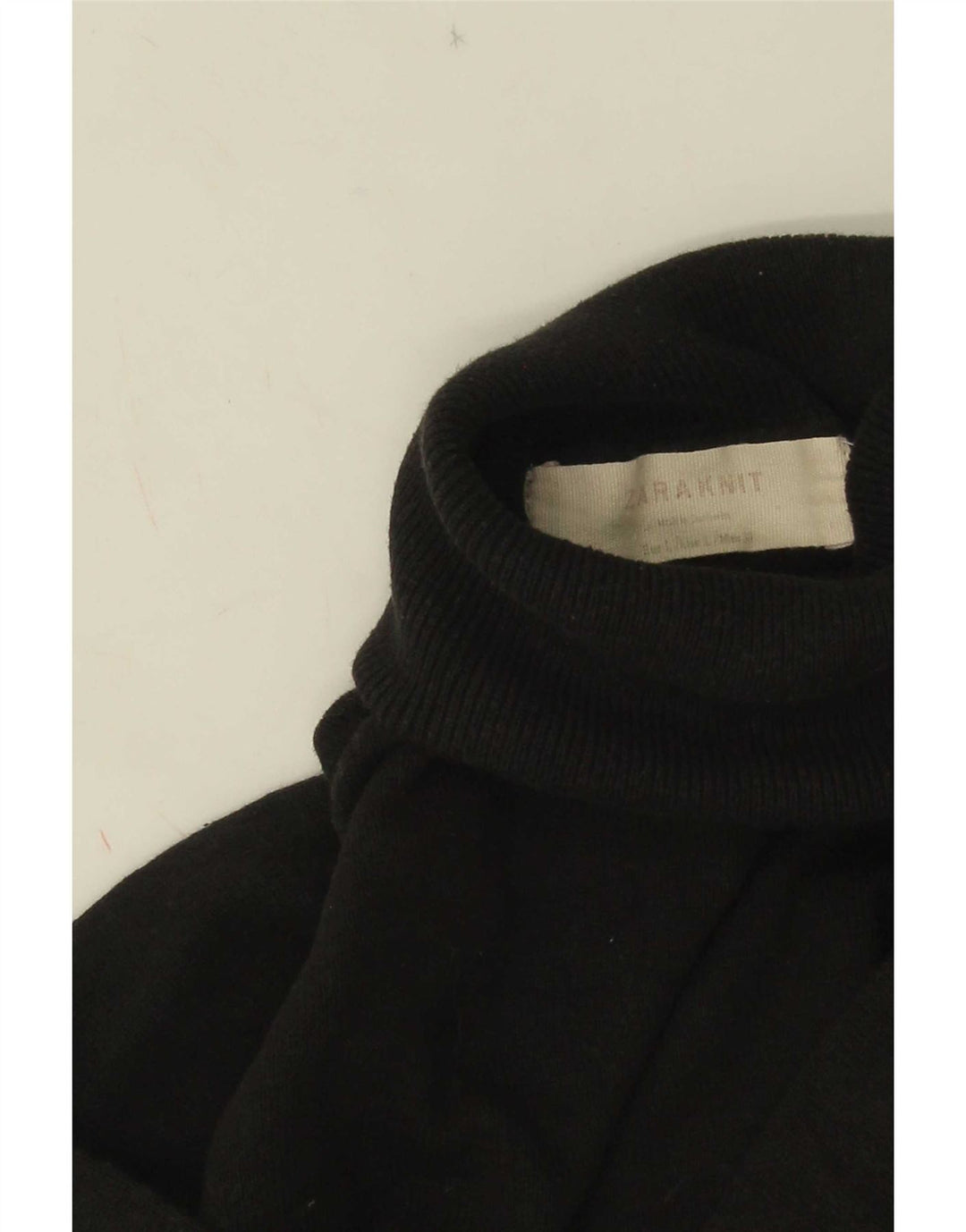 Zara Suéter feminino com gola redonda e gola alta Reino Unido 14 grande preto
