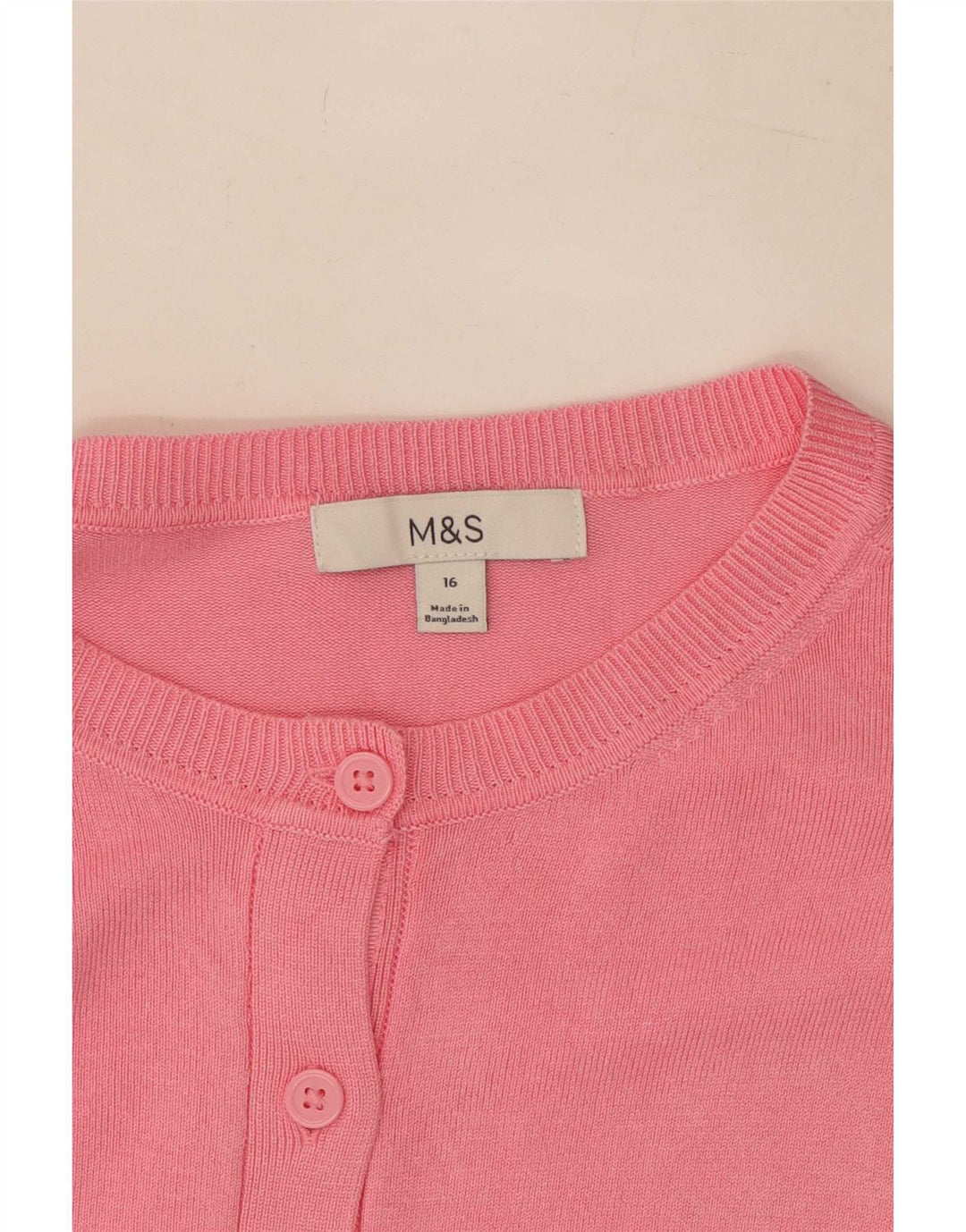 Suéter cardigã feminino Marks & Spencer Reino Unido 16 grande rosa