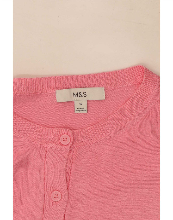 Suéter cardigã feminino Marks & Spencer Reino Unido 16 grande rosa