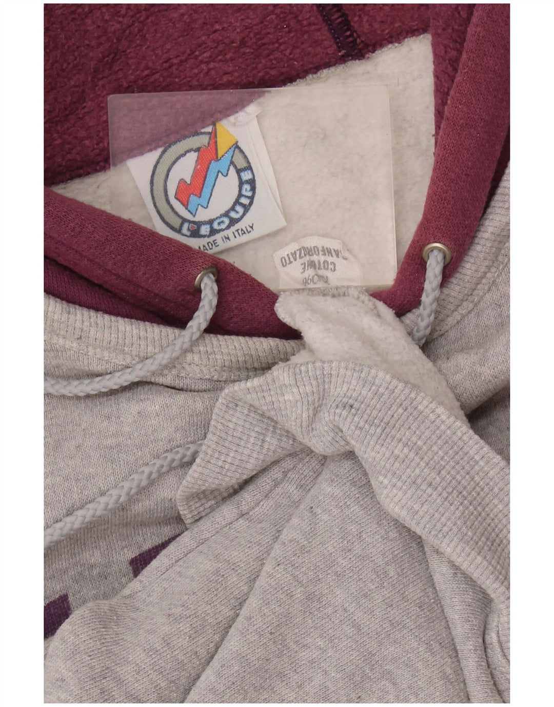 L'Equipe moletom feminino com capuz e ajuste solto gráfico UK 20 2XL algodão cinza