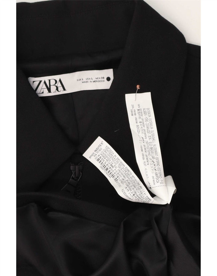 Zara Jaqueta Blazer Oversized Feminina Reino Unido 16 Grande Poliéster Preto