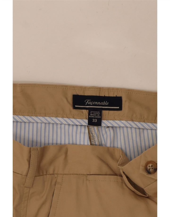 FACONNABLE Mens Straight Chino Trousers W33 L31 Beige Cotton Vintage Faconnable and Second-Hand Faconnable from Messina Hembry 