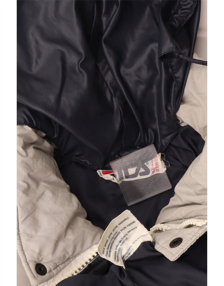 Jaqueta masculina Fila com capuz acolchoada UK 38 algodão cinza médio