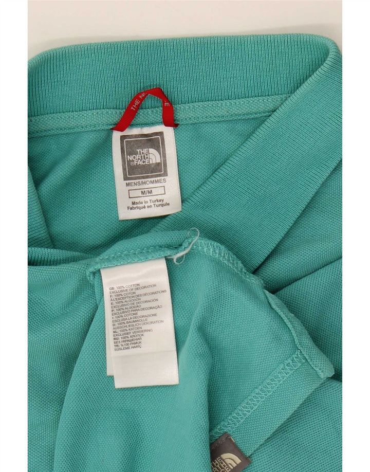 Camisa polo masculina The North Face algodão turquesa médio