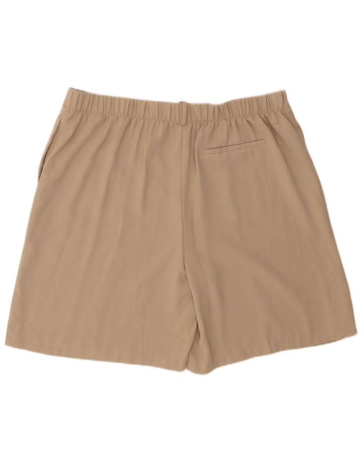 Shorts chino feminino Marks & Spencer Reino Unido 20 2XL W42 poliéster bege