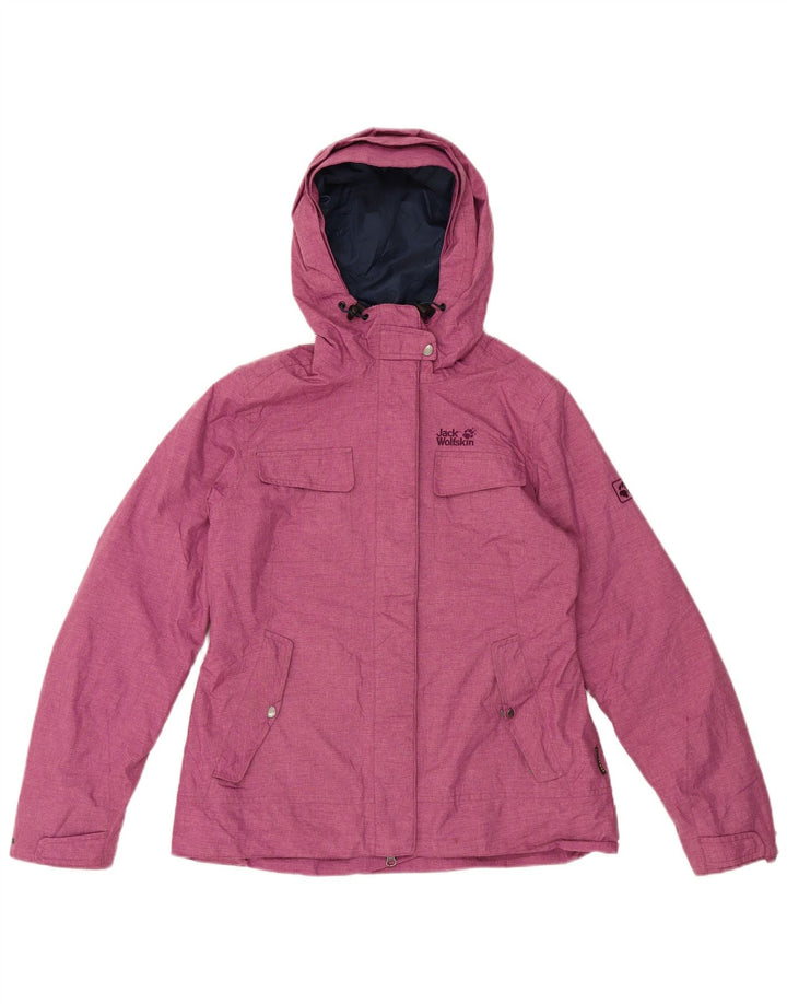Jaqueta corta-vento feminina Jack Wolfskin com capuz Reino Unido 12/14 rosa médio