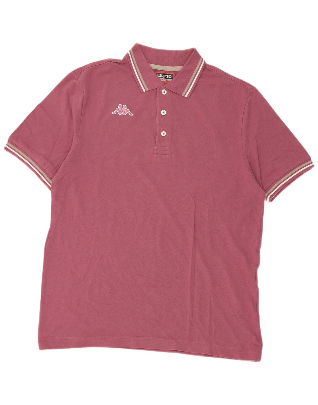 Camisa polo masculina Kappa grande algodão rosa