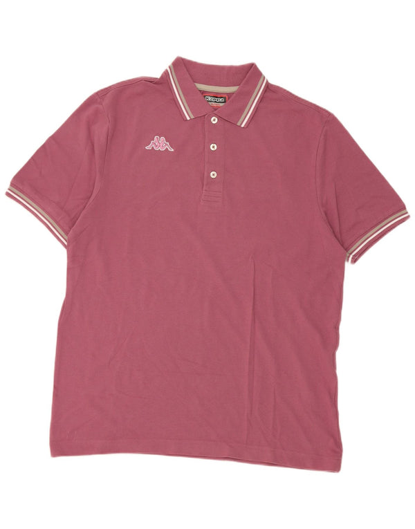 Camisa polo masculina Kappa grande algodão rosa