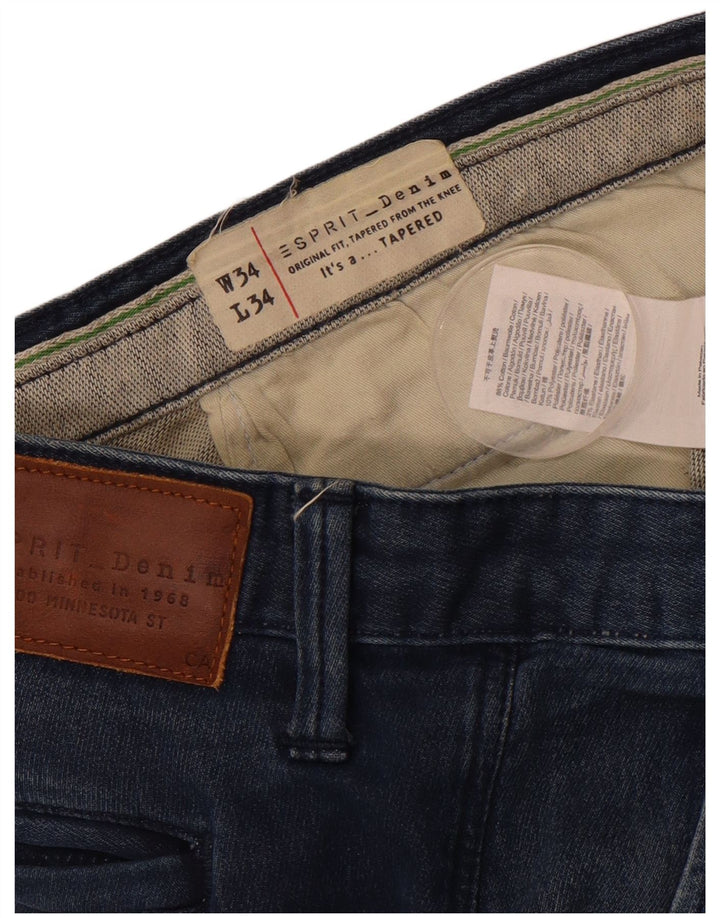ESPRIT Calça jeans masculina cônica W34 L27 algodão azul