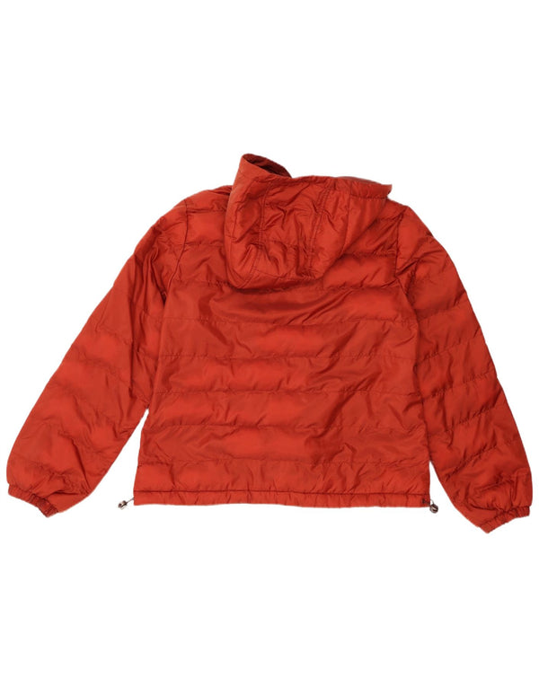 Jaqueta acolchoada com capuz feminino Levi's UK 10 pequeno poliéster vermelho