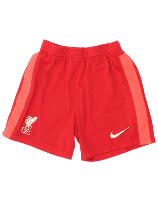 Shorts esportivos Nike Boys Liverpool 5-6 anos médio vermelho colorblock poliéster