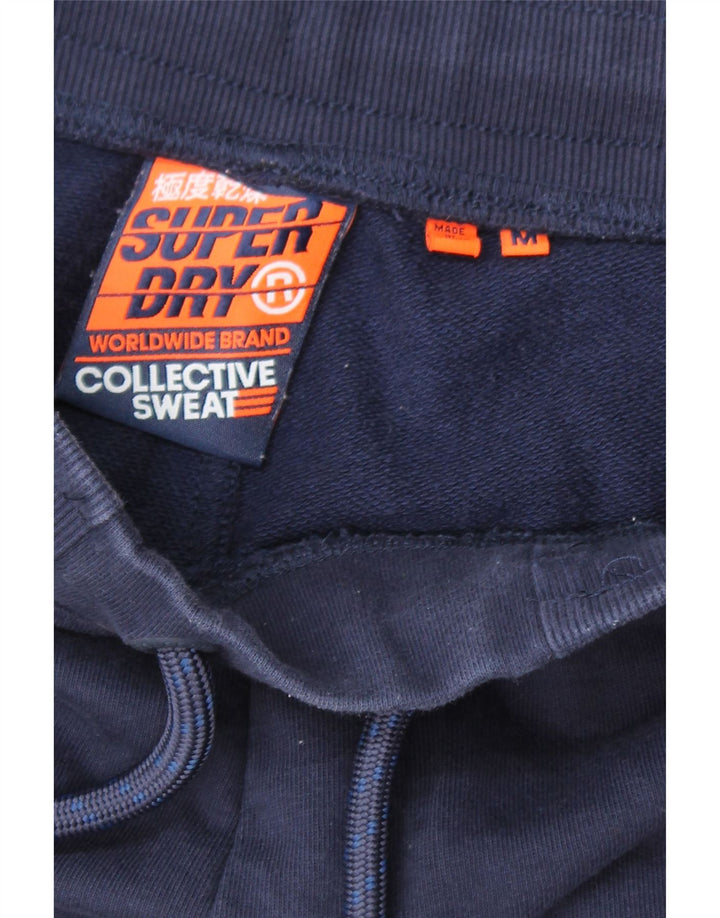 Superdry Mens Calças de treino Joggers médio algodão azul marinho