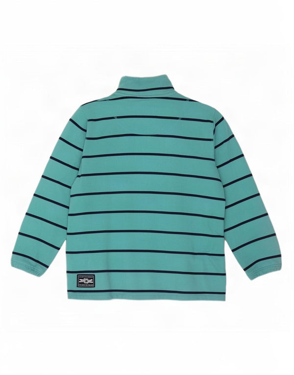 Crew Clothing Womens Zip Neck Sweatshirt Jumper UK 16 Large Blue Striped