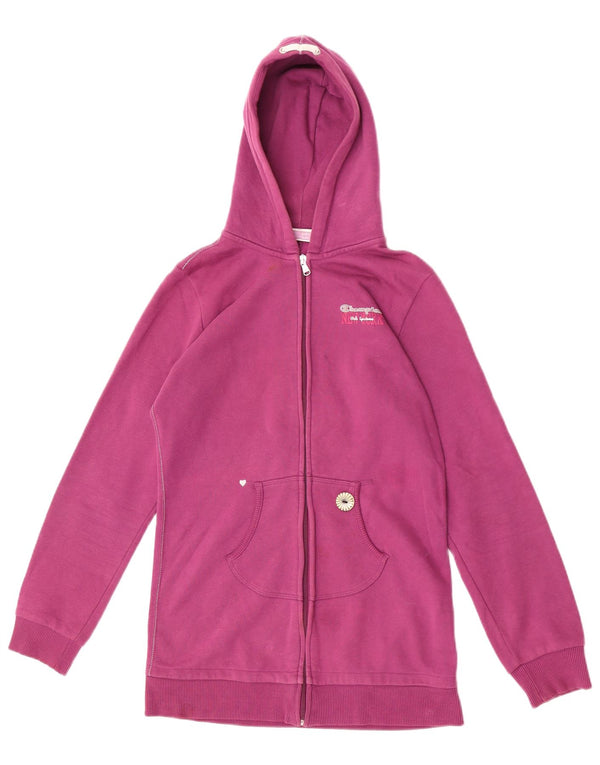 Suéter feminino Champion com capuz e zíper 13-14 anos XL algodão rosa