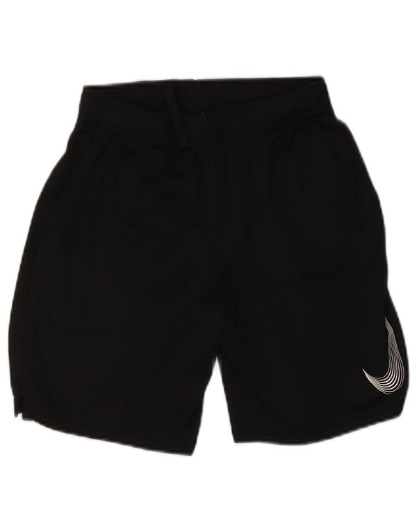 Shorts esportivos gráficos Nike Boys Dri Fit 12-13 anos grandes de poliéster preto