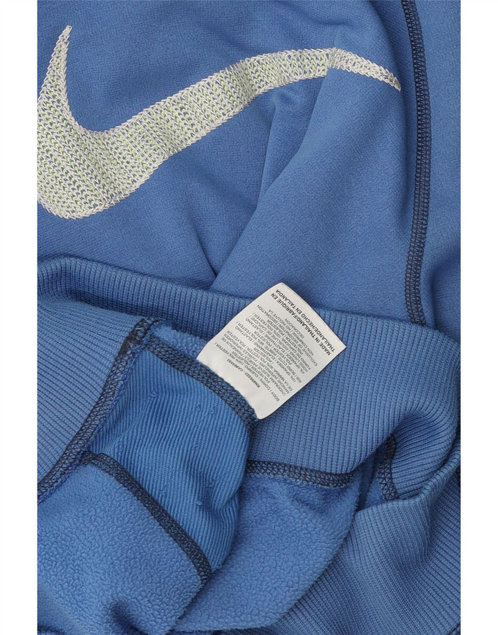 Jumper com capuz gráfico feminino Nike UK 10 pequeno azul poliéster