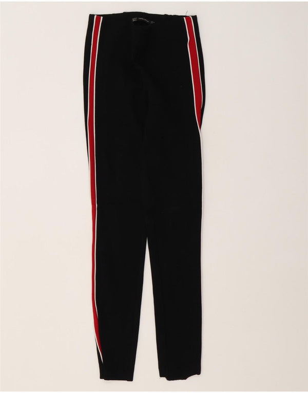 Zara Womens Trafaluc Leggings UK 4 XS Preto Colourblock Viscose